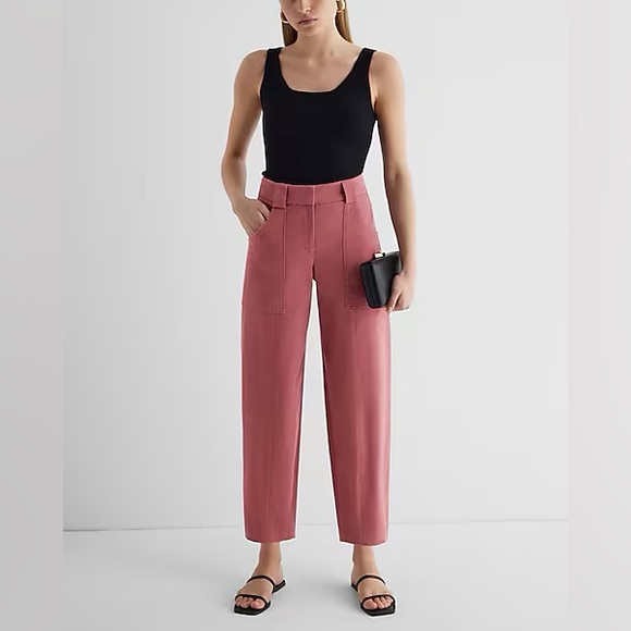 Express Super High Waisted Crop Utility Trouser - Picture 5 of 5